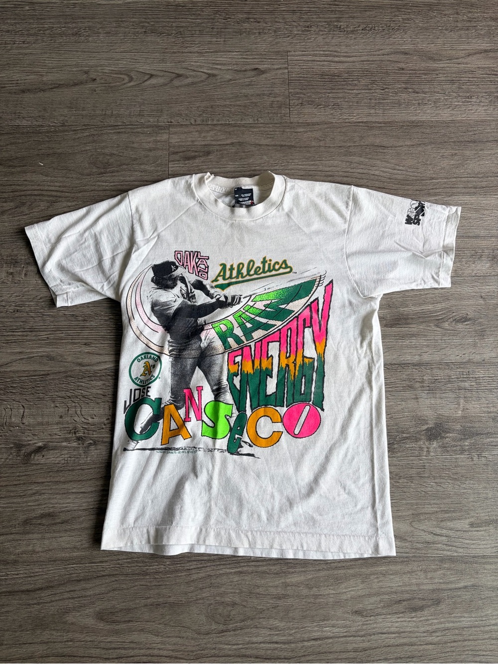 Athletics Jose Canseco Graphic White T-Shirt late 80s early 90s